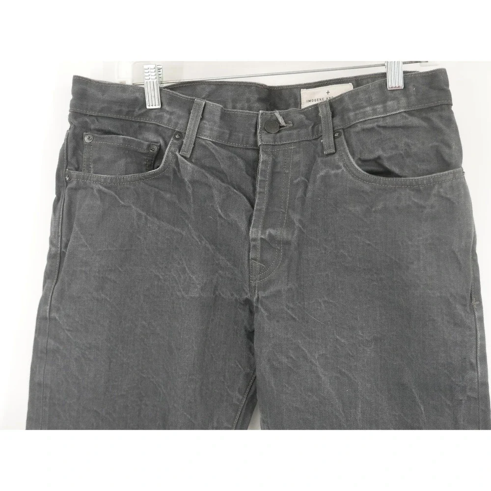 Imogene And Willie Barton Slim Jeans Gray Selvage Denim Button Fly Men's 33x35